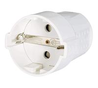 CABLEPELADO Fiche schuko droite | Prise de contact de mise à la terre avec soulagement de tension | Sortie câble arrière | 16 A | 250 V | IP20 | 3,7 kW | Femelle | Blanc