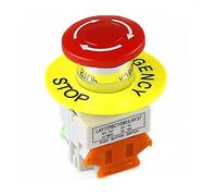 CABLEPELADO Interrupteur à bouton d'arrêt d'urgence | Couvercle champignon rouge | Diamètre de coupe du panneau 22 mm | IP55 | 1NO 1NC DPST | AC 660 V 10 A | Convient pour élévateur, ascenseur,