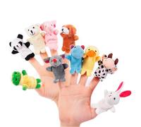 CABLEPELADO Lot de 10 marionnettes à doigts pour enfants - Animaux en peluche doux et réalistes - Jouet éducatif et créatif pour contes, fêtes et cadeaux pour enfants