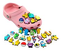 CABLEPELADO Lot de 20 breloques pour chaussures Crocs - Motifs aléatoires de personnages - Faciles à mettre et à enlever - Compatibles avec Crocs et sabots