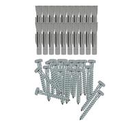 CABLEPELADO - Lot de 20 tirefonds à tête hexagonale DIN 571 8 x 60 + 20 chevilles Univfix 10 x 50 | vis pour bois et murs | haute résistance (20 chevilles + 20 vis)