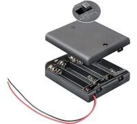 CABLEPELADO Porte-piles Avec Interrupteur ON/OFF | Support de Batterie AA | Câble de 200 mm | Tension Totale : 6 V | Pour 4 Piles LR6 AA (FR6, HR6)