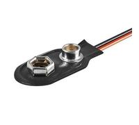 CABLEPELADO Porte-piles pour 1 pile 6LF22 | Clip de batterie en forme de I | Comprend un câble de 200 mm | Convient pour 1 pile 6F22, 6HR61, 6LR61 de 9 V