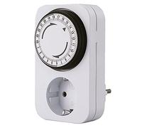 CABLEPELADO Programmateur journalier 24 heures | Puissance maximale 3500 W | Commutation toutes les 15 minutes | Interrupteur ON/OFF | 230 V 16 A | Convient pour une utilisation en intérieur blanc
