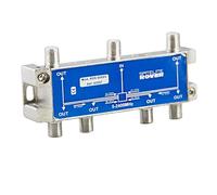CABLEPELADO Répartiteur 6 sorties, répartiteur 6 sorties, répartiteur série classe A, 5-2400 MHz, compatible avec bandes de fréquences Dab, FI, FM, UHF, VHF, comprend 7 connecteurs F, 6 sorties