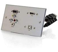 Cables 2 Go 3.5mm RapidRun Double Gang Integrated VGA USB Wall Plate
