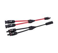 Câbles adaptateurs répartiteurs solaires pour connexion parallèle de | Paire de harnais de branche en Y, extrémités de prise, longueur de routage de 28 cm / 11in, projets sur le toit