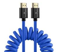 Câbles Alvin 8K 2.1 HDMI vers HDMI 8K@60Hz 4K@120Hz haute vitesse pour Atomos Ninja, pour Sony FS5 FS7 FX9, BMPCC, pour Canon C300 C500, câble tressé enroulé bleu