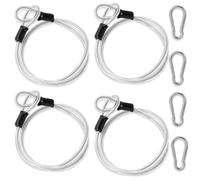 Câbles Antivol de Sécurité en Acier Inoxydable, Avec Mousqueton Câble D'arrêt en Acier Inoxydable, 4 Pièces Câble à Boucle Câble en Acier, Câble Antivol Câble en Acier, 1m de Long Câble de Sécurité