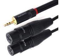 Câbles audio de répartiteur de microphone de 3,5 mm à 2XLR,câble de microphone audio d'interconnexion femelle XLR TRS à deux XLR,câble d'adaptateur de répartiteur en Y -3 mètres