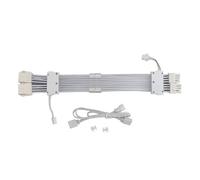 Câbles d'alimentation RVB Câble d'alimentation GPU ARGB, kit de câbles d'extension 2 x 8 Broches, 5 V 3 Broches synchronisés pour châssis PC, contrôle de synchronisation RVB (Blanche)