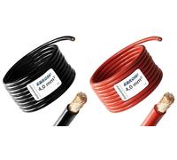 Câbles de batterie H07V-K au mètre rouge et noir - vendus par deux - 2,5/4 / 6/10 / 16/25 / 35/50 ou 70 mm² - Câbles pour voiture 100% - Vendus au mètre - longueur et taille de section