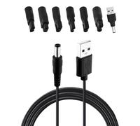 Câbles de Chargeur de Rasoir 5V, Kit Chargeur USB Universel 8 en 1, Câble USB vers DC 5,5 x 2,1mm + 6 Embouts Adaptateurs + 1 Adaptateur pour rasoirs Norelco séries 7000/5000 Tondeuse Aquatec HQ8505