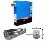 Elvedes 1x19 Stainless T-nipple 7×6 Brake Cable 100 Units Clair 2250 mm