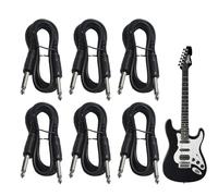 Câbles de Guitare Électrique | 6 Pièces de Fil d'Instrument | Câble pour Guitare et Amplificateur 6,35 mm,pour Clavier, Batterie, Scène, Table de Mixage, Basse, et Musique Acoustique