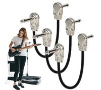 Câbles de pédale de guitare de 6 pouces - cordon de raccordement à angle droit, câble d'instrument flexible et durable de 39 g, connecteur de pédalier compact en cuivre | Configuration d'effets de gui