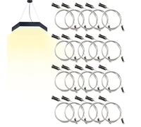 Câbles de suspension pour lumières de garage hexagonales - Kit de 20 câbles pour fixation de lampes de garage,Fil réglable pour montage suspendu pour salon, restaurants hôtel bureaux chambre à coucher