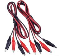 Câbles de test pour pince crocodile - Câble de 1 m - Haute tension - Grand courant - En fer nickelé - Isolation en PVC - Pour les tests électriques automobiles et industriels