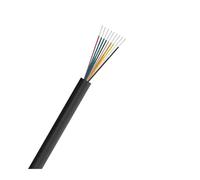 Câbles d'extension Flexibles gainés en PVC, 5/10/20/30m, 22/24awg, 2 3 4 5 6 7 8 9 10 cœurs, câble Automobile for Haut-Parleur, Bandes Lumineuses Audio(9 Core-Black,20m 24 AWG)