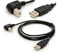 Câbles d'USB à imprimante en angle USB 2.0 Un mâle à B Adaptateur à fiche 90 degrés Convertisseur à grande vitesse 480Mbps Convertisseur haute vitesse Extension 1,5 mètre