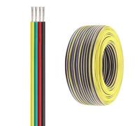 câbles électriques souples isolés en cuivre, Câble RGB 4 conducteurs en cuivre étamé isolé, 18-28 A WG, multicolore, for bande LED(30ft,4c-28A WG)