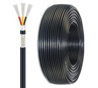 câbles électriques souples isolés en cuivre, Fil électrique multibrins à 3 conducteurs en cuivre étamé sans oxygène, calibre 14-28 AWG, de 7,9 m 97,5, for LED(100ft,3C-22A WG)