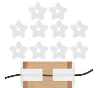 Câbles en espèces murales - Organisateur de câbles 3x3x2cm, Pass câble, gammes de Silicone de 10 Paquets avec Solution de Gestion de Fil dans l'ordre d'ouverture en étoile | Guide pour Le d