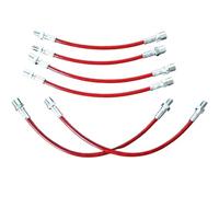 Câbles frein à main Kit de conduites frein en acier inoxydable pour BMW E30, 1 à 6 pièces, rouge, bleu, argent(Red)