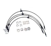 Câbles frein à main Kit de flexibles frein tressés en acier inoxydable, d'huile pour Jeep Wrangler JK JL 2007-2020(Front rear silver)