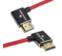 Câbles HDMI Alvin 2.1 8K@60Hz 4K@120Hz haute vitesse pour moniteurs Atomos Ninja, Sony FS5, Canon C300/C500, Nikon Z9, câble en spirale tressé de gauche à droite, rouge