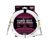 Ernie Ball Câble d’instrument, connecteur droit et coudé, 3 m, blanc