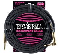 Cables Instrument Gaine Tisse Jack/jack Coudé 3M Noir
