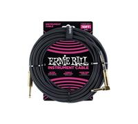 Ernie Ball Câble d'instrument tressé, connecteur droit et coudé, 3 m, noir