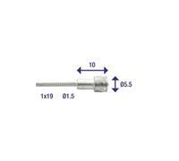Elvedes Câble De Frein 1x19 Stainless V-nipple 5.5×10 100 Unités