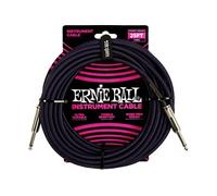 Ernie Ball Câble tressé pour instrument, connecteur droit, 7,6 m, violet/noir