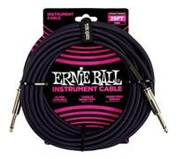 Câbles jack / instrument Ernie Ball Cable Instrument Gaine Tissee Jack/jack 7,62M Noir Et Violet