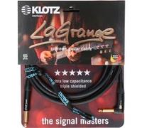 LA-grange Câble Instr. Noir 3M, Jack Mono - Jack Mono Coudé, Conta En Or