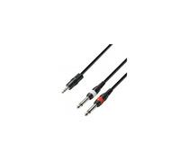 Cables K3YWPP0100 3 Star Séries Câble Audio 3,5 mm Jack stéréo to 2 x 6,3 mm Jack Mono 1 m