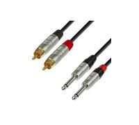 Adam Hall Cables 4 STAR TPC 0150 - Câble Audio REAN 2 x RCA mâle vers 2 x Jack 6,35 mm mono 1,5 m