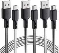 Câbles Micro USB 3M 3Pack Cable Micro USB 2.4A en TPE Câble Cordon Chargeur Micro USB Rapide pour Android, Kindle, Samsung Galaxy Huawei, Sony, Nexus, HTC, PS4