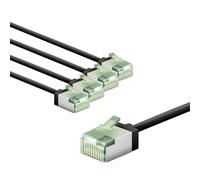 Câbles réseau goobay CAT 8.1, lot de 5 / câbles patch blindés, ultra-flexibles, câbles Ethernet U/FTP/CU, PiMF, LSZH/Cat 8.1 avec 10 Gbits/noir / 5 x 0,5 m, 79454