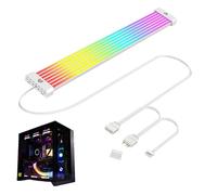 Câbles RGB PC - Bande LED flexible en silicone de 5 volts - Câbles d'alimentation ARGB pliables de 30 cm, pour intérieur boîtier informatique, carte mère, bureau, alimentation et décoration