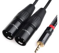 Câbles séparateur XLR à 3.5mm,câble de microphone audio d'interconnexion mâle TRS stéréo vers deux XLR mâles,câble adaptateur de séparateur Y (0.5 mètres/1.6 pieds)