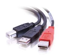 Cables To Go Câble Y USB 2.0 USB Type B mâle / 2 USB Type A mâle