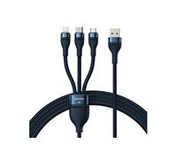 Baseus Câble USB 3 en 1 Flash Series USB-C + Micro-USB + Lightning 66 W 1,2 m Bleu