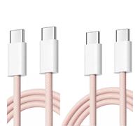 Cables X2 Type-C / Type-C Charge Rapide 3a Nylon Renforce Rose 1m Pour Smartphone Xiaomi / Oppo / Vivo / Realme / Pixel Little Boutik®