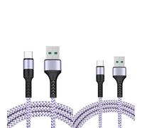 Cables X2 Usb / Type-C Charge Rapide 3a Nylon Renforce Argent 2m Pour Smartphone Xiaomi / Oppo / Vivo / Realme / Pixel Little Boutik®