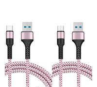 Cables X2 Usb / Type-C Charge Rapide 3a Nylon Renforce Rose 1m Pour Smartphone Xiaomi / Oppo / Vivo / Realme / Pixel Little Boutik®