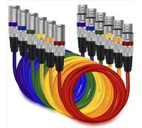 Câbles Xlr Symétriques,Câbles Xlr 2m,Câbles De Signal Dmx Pour l'Éclairage De Scène Câbles Dmx 3 Broches Mâle/Femelle 2m,Cable Xlr(Paquet De Six)Câbles De Patch Pour Microphones Multicolores
