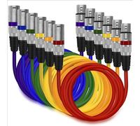 Câbles Xlr Symétriques,Câbles Xlr 2m,Câbles De Signal Dmx Pour l'Éclairage De Scène Câbles Dmx 3 Broches Mâle/Femelle 2m,Cable Xlr(Paquet De Six)Câbles De Patch Pour Microphones Multicolores